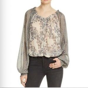 Free People Hendrix Floral Print Shear Blouse